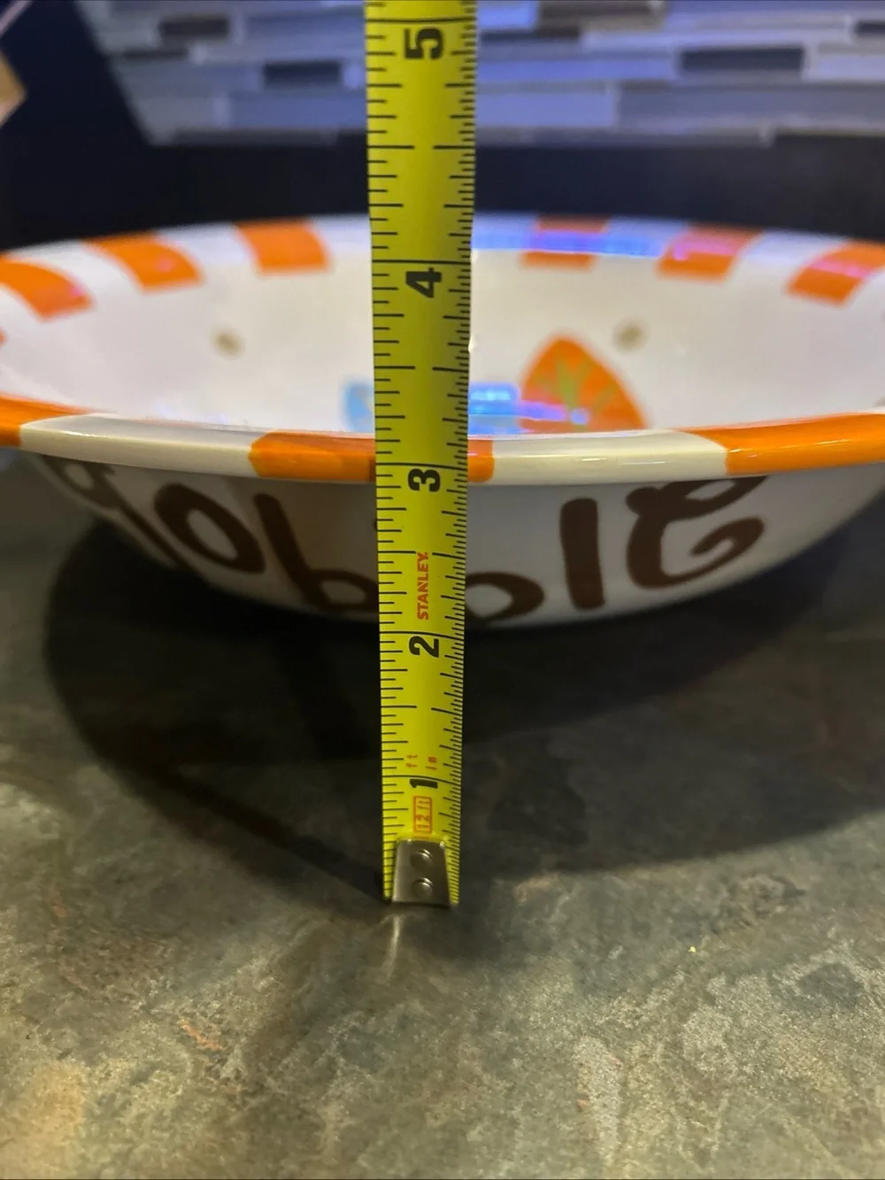 Coton Colors Orange Stripe Turkey Serving Bowl